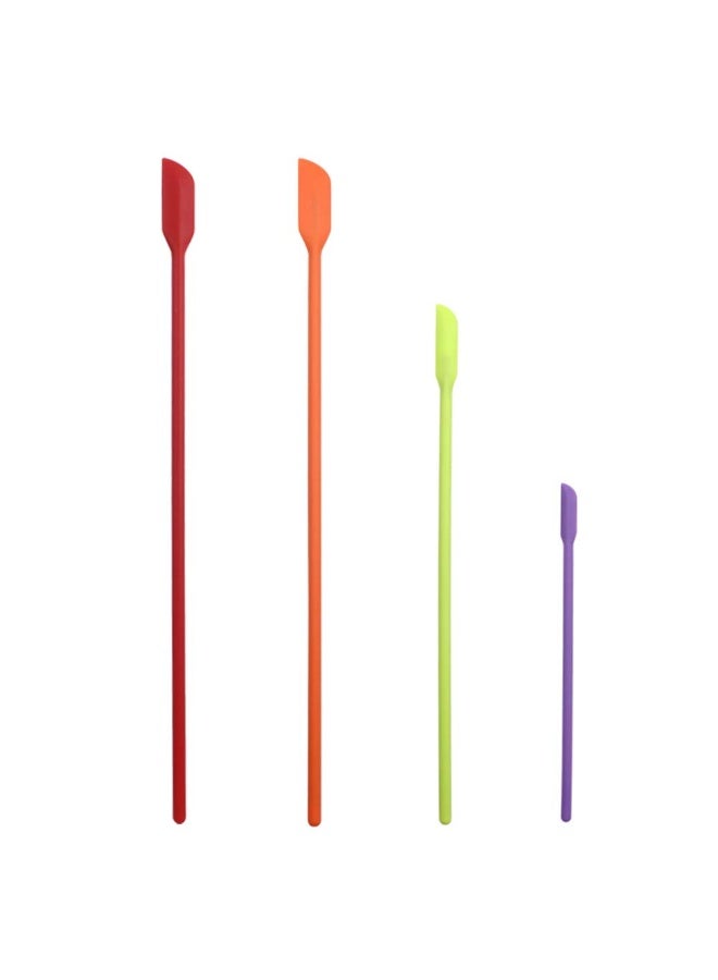 BICASUU Mini Spatula Silicone Small for Makeup Spatula- Thin Jar Spatula ，for Thin Jar/Kitchen Bottles/Cosmetic Bottles 4Pack (Multicolor) - Image 1